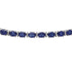 Load image into Gallery viewer, Jewelili Bolo Bracelet with Oval Created Blue Sapphire and Round White Topaz in Sterling Silver 6x4mm View 1
