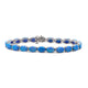 Load image into Gallery viewer, Jewelili Tennis Bracelet with Created Blue Opal in Sterling Silver
