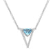 Load image into Gallery viewer, Jewelili Sterling Silver With Created White Sapphire, Swiss Blue Topaz and London Blue Topaz Pendant Necklace
