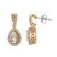 Load image into Gallery viewer, Jewelili Teardrop Drop Earrings with Pear Shape Natural Morganite and White Natural Diamonds in 10K Rose Gold 1/5 CTTW View 1
