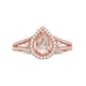 Load image into Gallery viewer, Jewelili 10K Rose Gold With Pear Shape Morganite and 1/4 CTTW Natural White Diamonds Teardrop Ring
