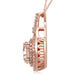 Load image into Gallery viewer, Jewelili 10K Rose Gold With Oval Shape Morganite and Round White Diamonds 1/4 CTTW Halo Pendant Necklace, 18&quot; Rope Chain
