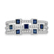 Load image into Gallery viewer, Jewelili Ring with Princess Cut Created Blue Sapphire and CTTW Round Diamonds in Sterling Silver 1/5 View 2
