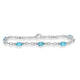 Load image into Gallery viewer, Jewelili Link Infinity Bracelet with Oval Shape Swiss Blue Topaz in Sterling Silver 7.25&quot;
