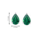 Load image into Gallery viewer, Jewelili Teardrop Drop Earrings with Pear Shape Created Emerald in Sterling Silver View 3
