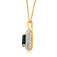 Load image into Gallery viewer, Jewelili Yellow Gold Over Sterling Silver With Oval Shape Created Emerald and Round Created White Sapphire Pendant Necklace
