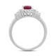 Load image into Gallery viewer, Jewelili Sterling Silver 7x5 MM Oval Created Ruby and Round Created White Sapphire Cluster Ring
