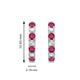 Load image into Gallery viewer, Jewelili 14K White Gold with Round Ruby and 1/5 CTTW Natural White Round Diamonds Hoop Earrings
