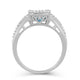 Load image into Gallery viewer, Jewelili Halo Ring with Round Shape Swiss Blue Topaz and Created White Sapphire in Sterling Silver View 4
