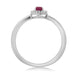 Load image into Gallery viewer, Jewelili Sterling Silver With White Diamonds and Pear Cut Ruby Teardrop Ring

