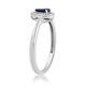 Load image into Gallery viewer, Jewelili Sterling Silver With Natural Diamonds and Genuine Blue Sapphire Teardrop Ring
