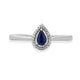 Load image into Gallery viewer, Jewelili Sterling Silver With Natural Diamonds and Genuine Blue Sapphire Teardrop Ring

