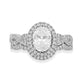 Load image into Gallery viewer, Jewelili Halo Bridal Ring Set with Cubic Zirconia in Sterling Silver View 5
