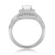 Load image into Gallery viewer, Jewelili Halo Bridal Ring Set with Cubic Zirconia in Sterling Silver View 7

