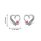 Load image into Gallery viewer, Jewelili Sterling Silver with Heart Shaped Pink Cubic Zirconia Stud Earrings
