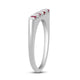 Load image into Gallery viewer, Jewelili Wedding Band with Square Created Ruby and Created White Sapphire in Sterling Silver View 4
