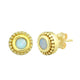 Load image into Gallery viewer, Jewelili 10K Yellow Gold 4 MM Natural Round Opal Stud Earrings
