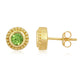 Load image into Gallery viewer, Jewelili 10K Yellow Gold with Natural Round Peridot Stud Earrings
