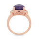 Load image into Gallery viewer, Jewelili 10K Rose Gold With Pear Amethyst and Natural White Round Diamonds Teardrop Ring
