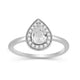 Load image into Gallery viewer, Jewelili Teardrop Ring with Created White Sapphire in Sterling Silver View 1
