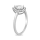 Load image into Gallery viewer, Jewelili Teardrop Ring with Created White Sapphire in Sterling Silver View 4
