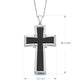 Load image into Gallery viewer, Jewelili Sterling Silver With Black Onyx and 1/10 CTTW Natural White Diamonds Men&#39;s Cross Pendant Necklace
