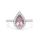 Load image into Gallery viewer, Jewelili Sterling Silver Pear Cut Morganite and Round Created White Sapphire Engagement Ring
