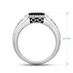 Load image into Gallery viewer, Jewelili Men&#39;s Ring with Cushion Black Onyx and Natural White Diamonds in Black Rhodium over Sterling Silver 1/10 CTTW View 7

