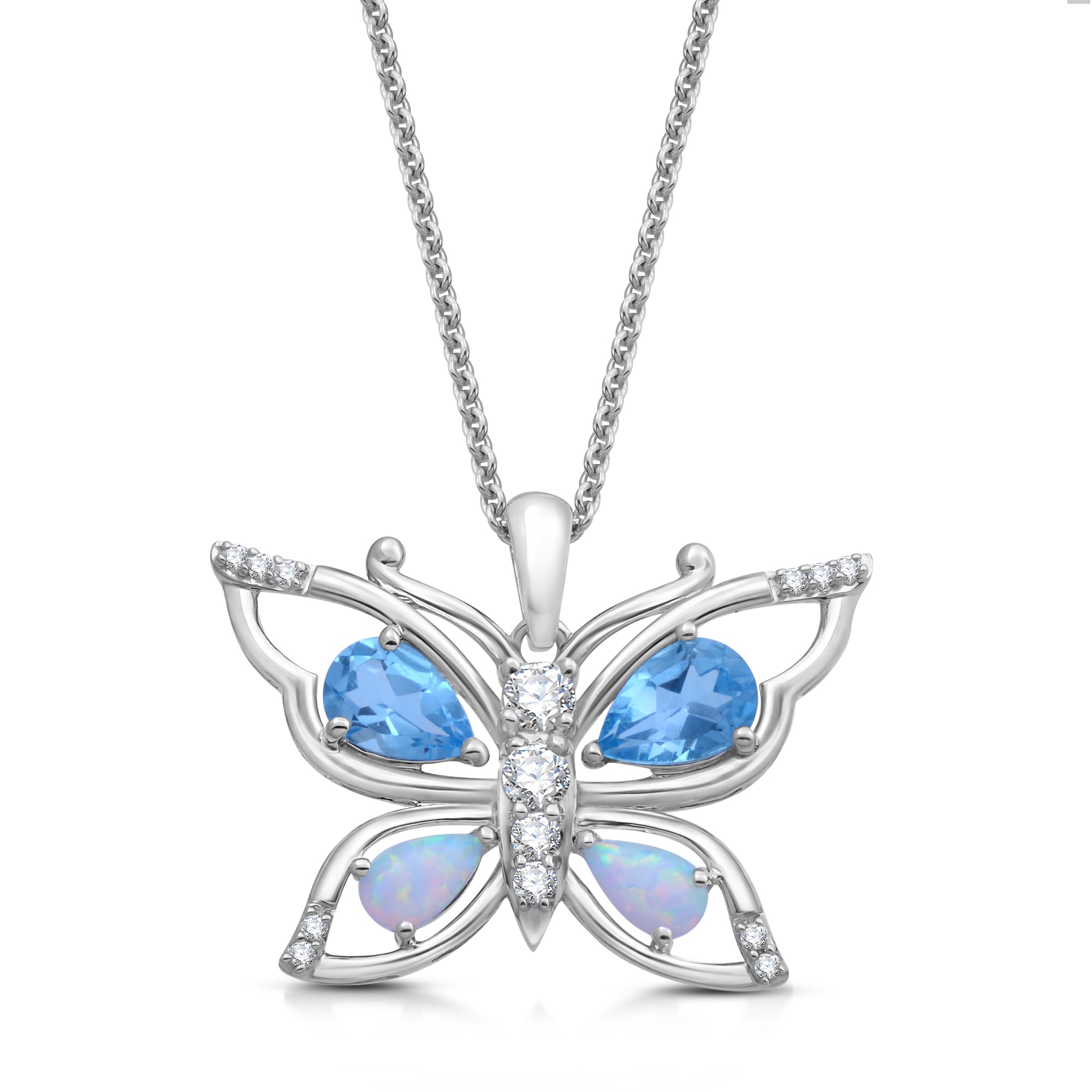 Butterfly Necklace September Birthstone Sapphire Blue Pendant – Aurora Tears