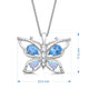 Load image into Gallery viewer, Jewelili Butterfly Pendant Necklace with Created Opal, Swiss Blue Topaz and Diamonds in Sterling Silver View 3
