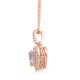 Load image into Gallery viewer, Jewelili Heart Pendant Necklace with Cushion Morganite Natural White Round Diamond in 10K Rose Gold 1/10 CTTW View 1
