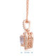 Load image into Gallery viewer, Jewelili Heart Pendant Necklace with Cushion Morganite Natural White Round Diamond in 10K Rose Gold 1/10 CTTW View 3
