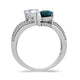 Load image into Gallery viewer, Jewelili Sterling Silver with Created White Sapphire and Created Emerald Megan Fox’s Engagement Ring
