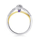 Load image into Gallery viewer, Jewelili 14K Yellow Gold over Sterling Silver with 1/5 CTTW Diamonds and Amethyst Promise Ring
