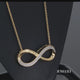 Load and play video in Gallery viewer, Jewelili 14K Yellow Gold Over Sterling Silver With Diamonds Infinity Pendant Necklace
