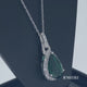 Load and play video in Gallery viewer, Jewelili 10K White Gold With Diamonds with Created Emerald and Created White Sapphire Teardrop Pendant Necklace
