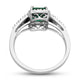 Load image into Gallery viewer, Jewelili Ring with Simulated Emerald and Round Diamonds in 10K White Gold View 3
