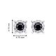 Load image into Gallery viewer, Jewelili Sterling Silver With 1/4 CTTW Treated Black and Natural White Diamonds Halo Stud Earrings
