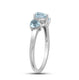 Load image into Gallery viewer, Jewelili Sterling Silver with Heart Shape Aquamarine and Natural White Round Diamonds Promise Ring
