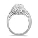 Load image into Gallery viewer, Jewelili 10K White Gold With 1.00 CTTW Baguette and Round Natural White Diamonds Cluster Ring
