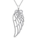 Load image into Gallery viewer, Jewelili Angel Wing Pendant Necklace with Natural White Round Diamonds in Sterling Silver 1/10 CTTW
