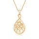Load image into Gallery viewer, Jewelili Parent and Four Children Teardrop Pendant Necklace in 18K Yellow Gold over Sterling Silver View 1

