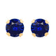 Load image into Gallery viewer, Jewelili Stud Earrings with Round Cut Created Blue Sapphire in Yellow Gold view 2
