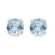 Load image into Gallery viewer, Jewelili Stud Earrings with Round Shape Aquamarine in 10K White Gold view 1
