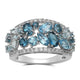 Load image into Gallery viewer, Jewelili Fashion Ring with Sky Blue Topaz, Swiss Blue Topaz, London Blue Topaz, Blue Topaz and Cubic Zirconia in Sterling Silver View 1
