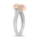 Load image into Gallery viewer, Jewelili Heart Ring with Natural White Diamonds in Rose Gold over Sterling Silver 1/10 CTTW View 4
