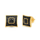 Load image into Gallery viewer, Jewelili 14K Yellow Gold Over Sterling Silver with 1/2 CTTW Treated Black Diamonds Stud Men&#39;s Earrings
