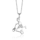 Load image into Gallery viewer, Jewelili Sterling Silver With 1/10 CTTW Natural White Round Diamonds Charm Pendant Necklace
