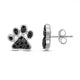 Load image into Gallery viewer, Jewelili Sterling Silver With 1/5 CTTW Treated Black Diamonds Dog Paw Stud Earrings

