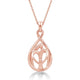 Load image into Gallery viewer, Jewelili Parents and One Child Family Pendant Necklace in 14K Rose Gold over Sterling Silver View 1
